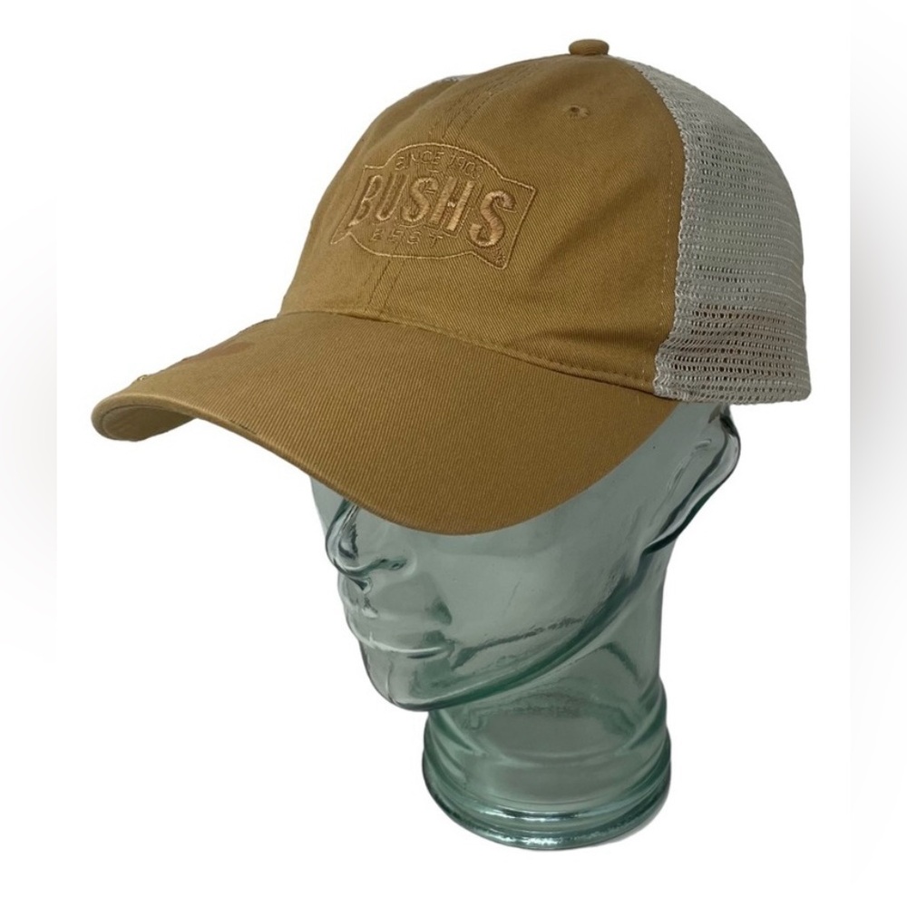 Bush’s Men/ Unisex Adjustable Embroidered Hook & Loop Mesh Trucker Hat